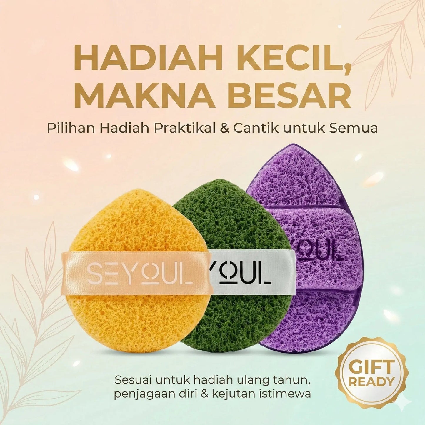 [NEW GIFT] SEYOUL Face-washing Puff Set (3pcs)